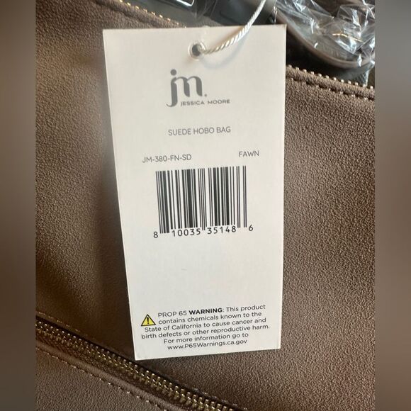 NWT Jessica Moore Suede Hobo Bag in Fawn - Picture 3 of 9